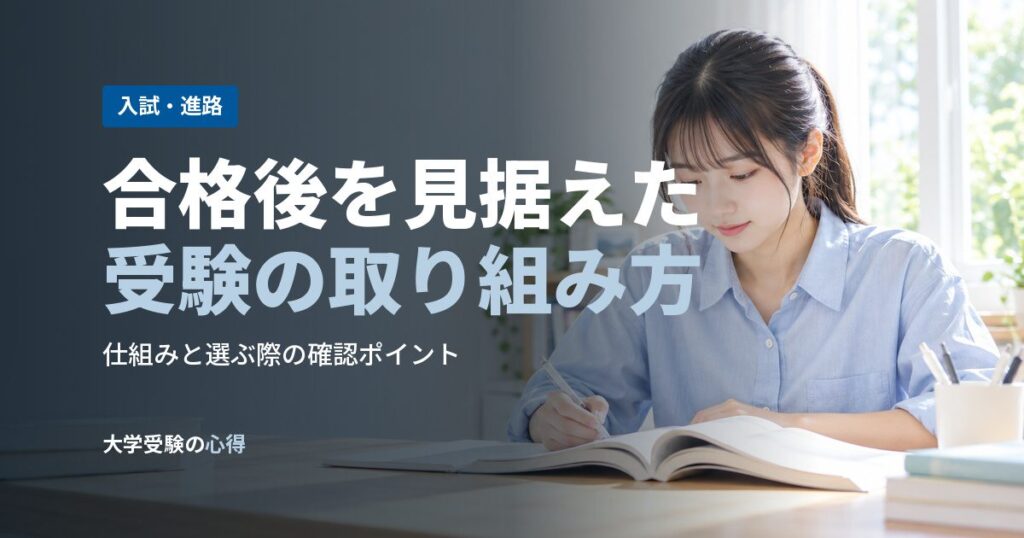合格後を見据えた受験の取り組み方