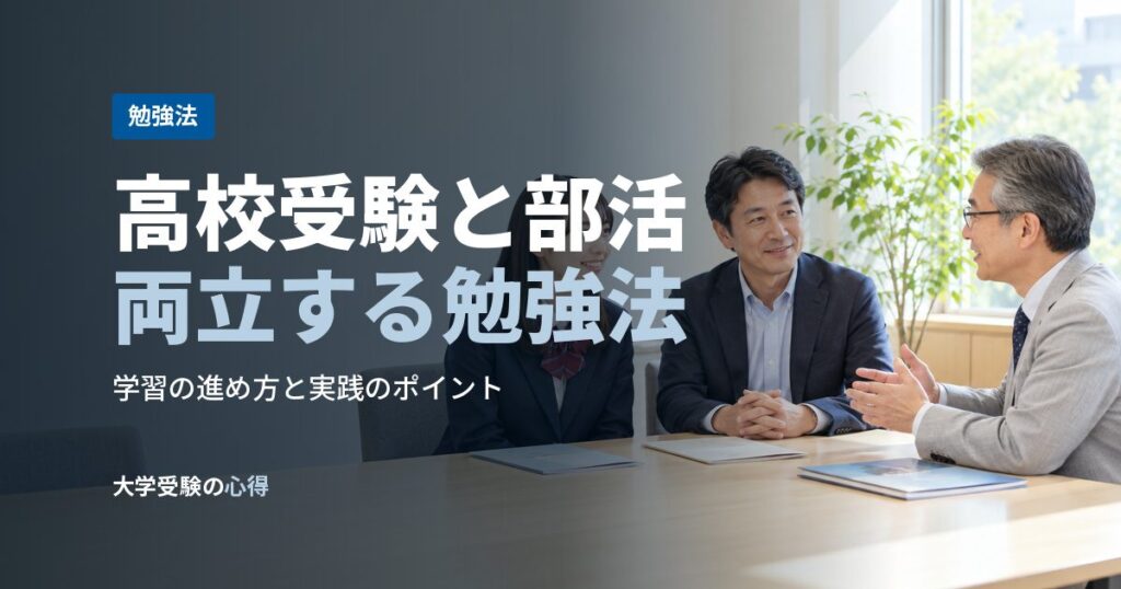 高校受験と部活両立する勉強法