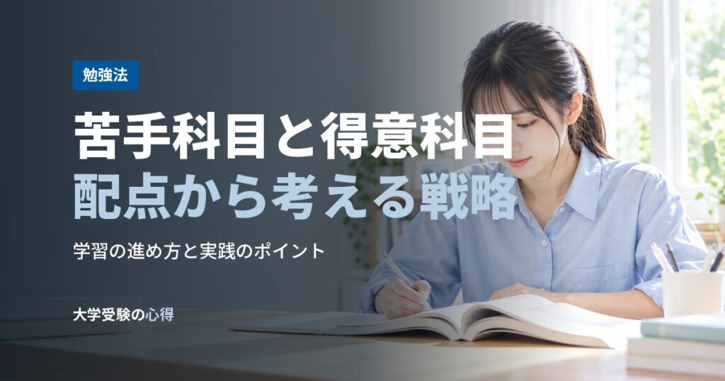 苦手科目と得意科目配点から考える戦略