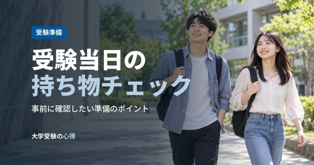 受験当日の持ち物チェック