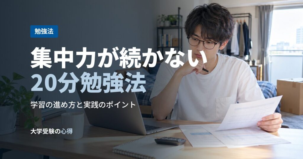 集中力が続かない20分勉強法