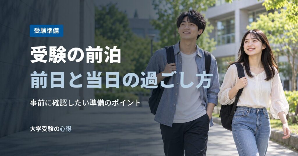 受験の前泊前日と当日の過ごし方