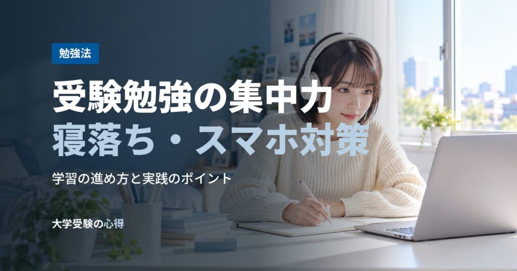 受験勉強の集中力寝落ち・スマホ対策