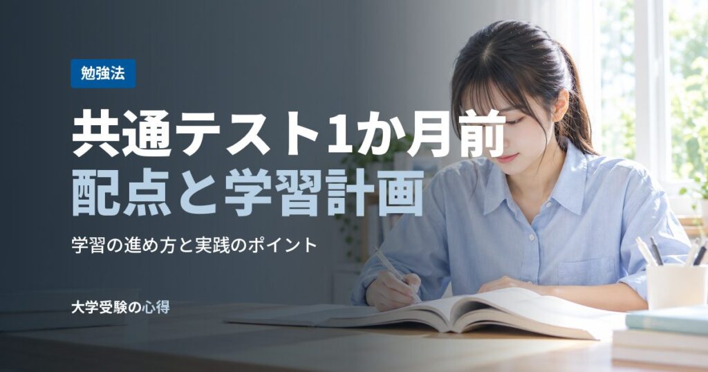共通テスト1か月前配点と学習計画