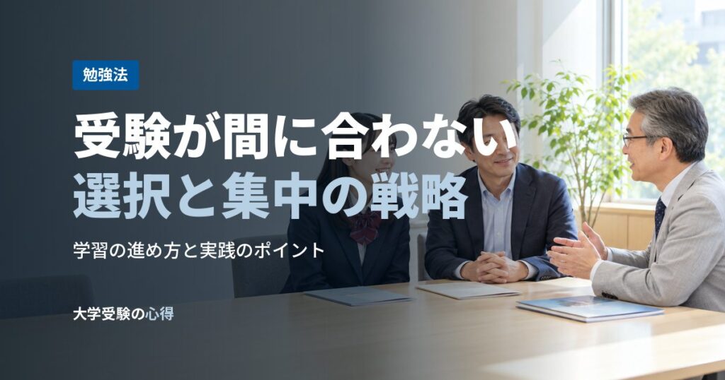 受験が間に合わない選択と集中の戦略